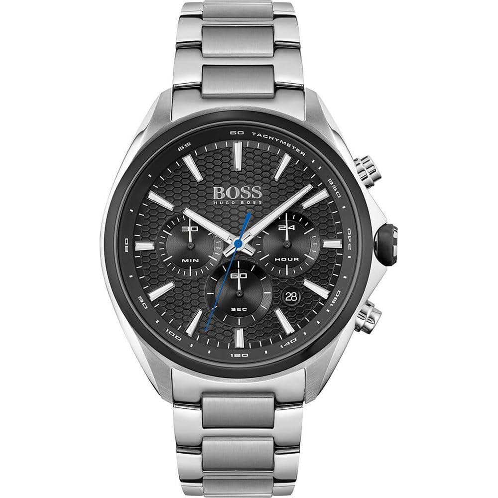 Hugo Boss Distinct 1513857 Silver Stainless Steel Black Dial Chronograph Watch