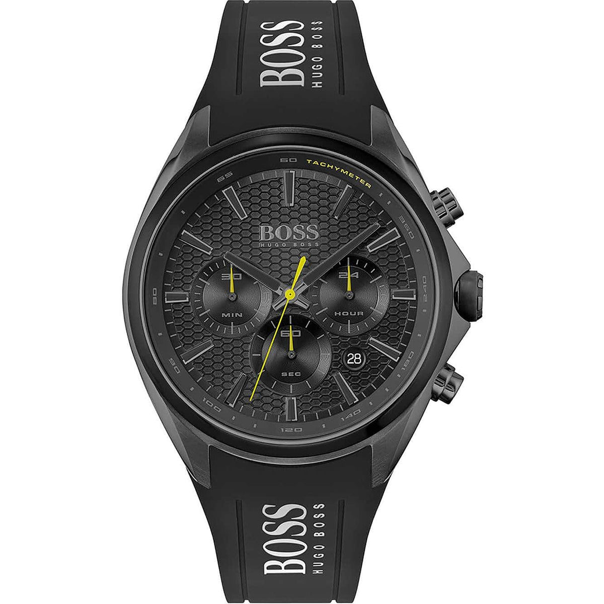 Hugo Boss Distinct 1513859 All-Black Silicone Strap Men's Chronograph Watch