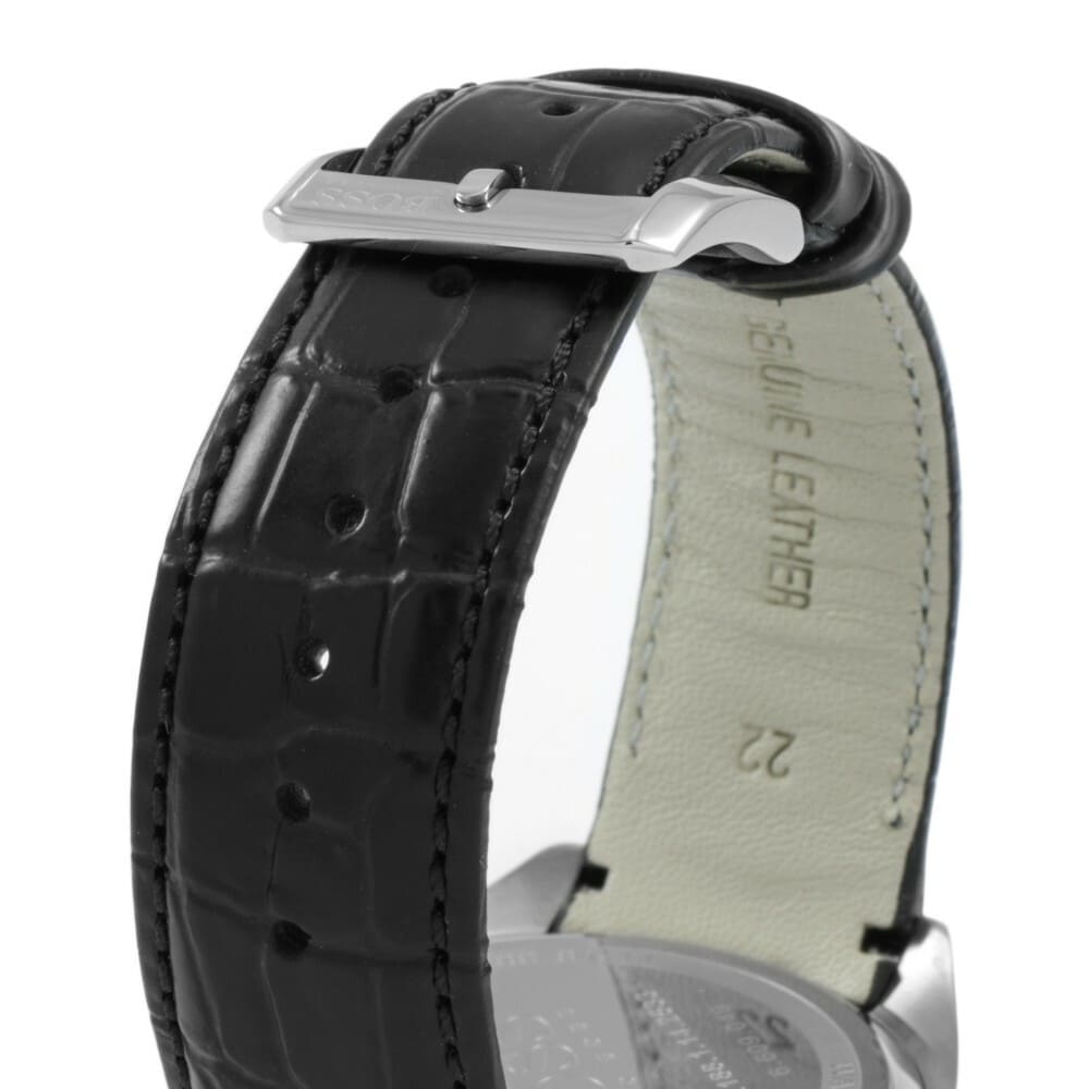 Hugo Boss Driver 1512879 Silver Stainless Steel Black Leather Chronograph Watch
