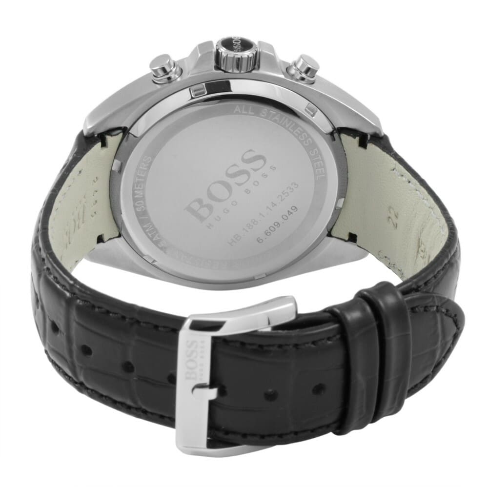 Hugo Boss Driver 1512879 Silver Stainless Steel Black Leather Chronograph Watch