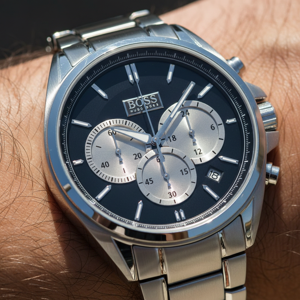 Hugo Boss Driver 1512883 Silver-Tone Black Dial Chronograph Men's Watch