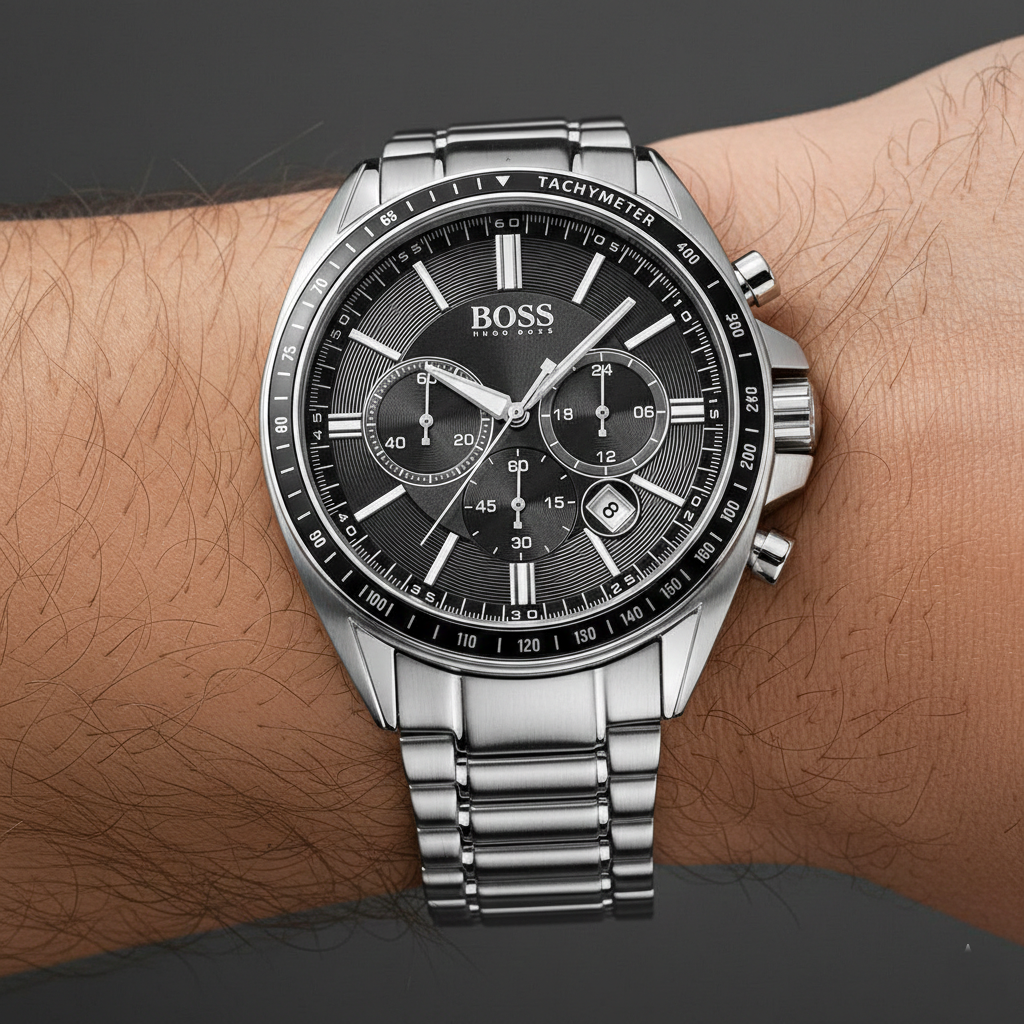 Hugo Boss Driver 1513080 Silver-Tone Black Dial Chronograph Men's Watch