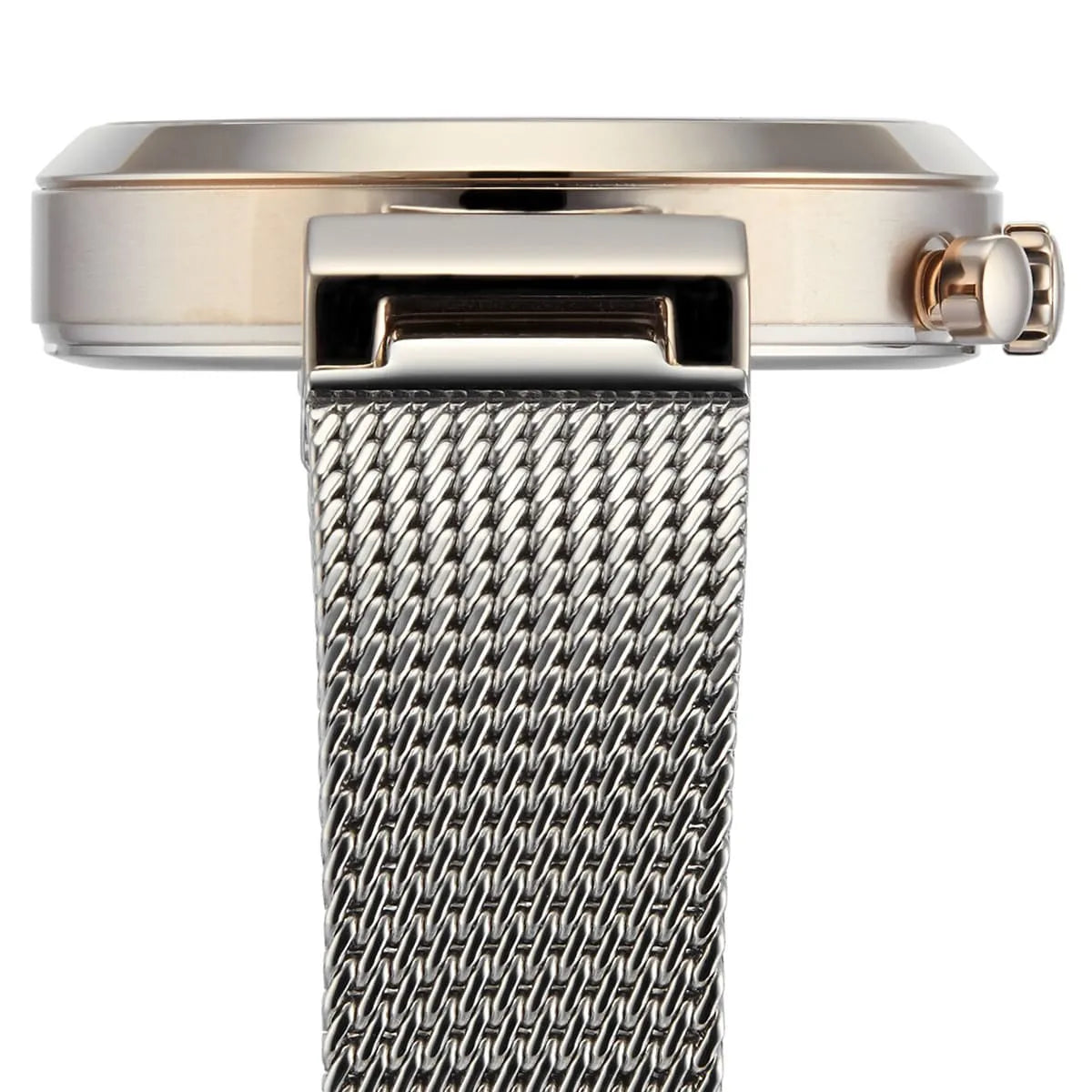 Original Hugo Boss Flawless Women's Watch - Rose Gold Mesh & Silver Dial (1502553)