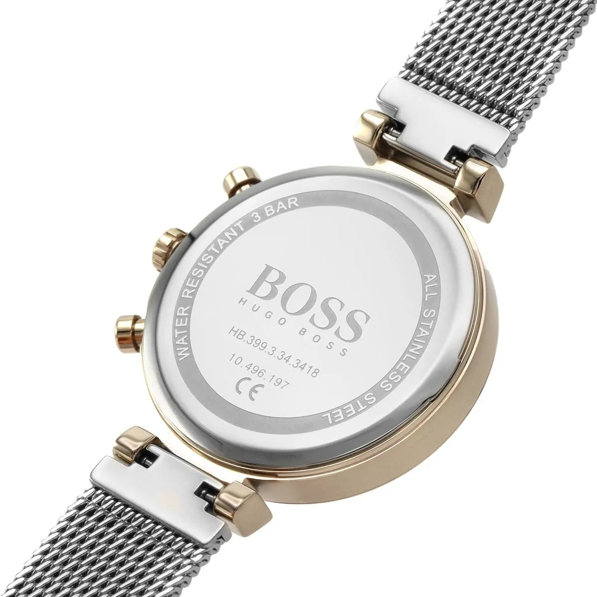 Original Hugo Boss Flawless Women's Watch - Rose Gold Mesh & Silver Dial (1502553)