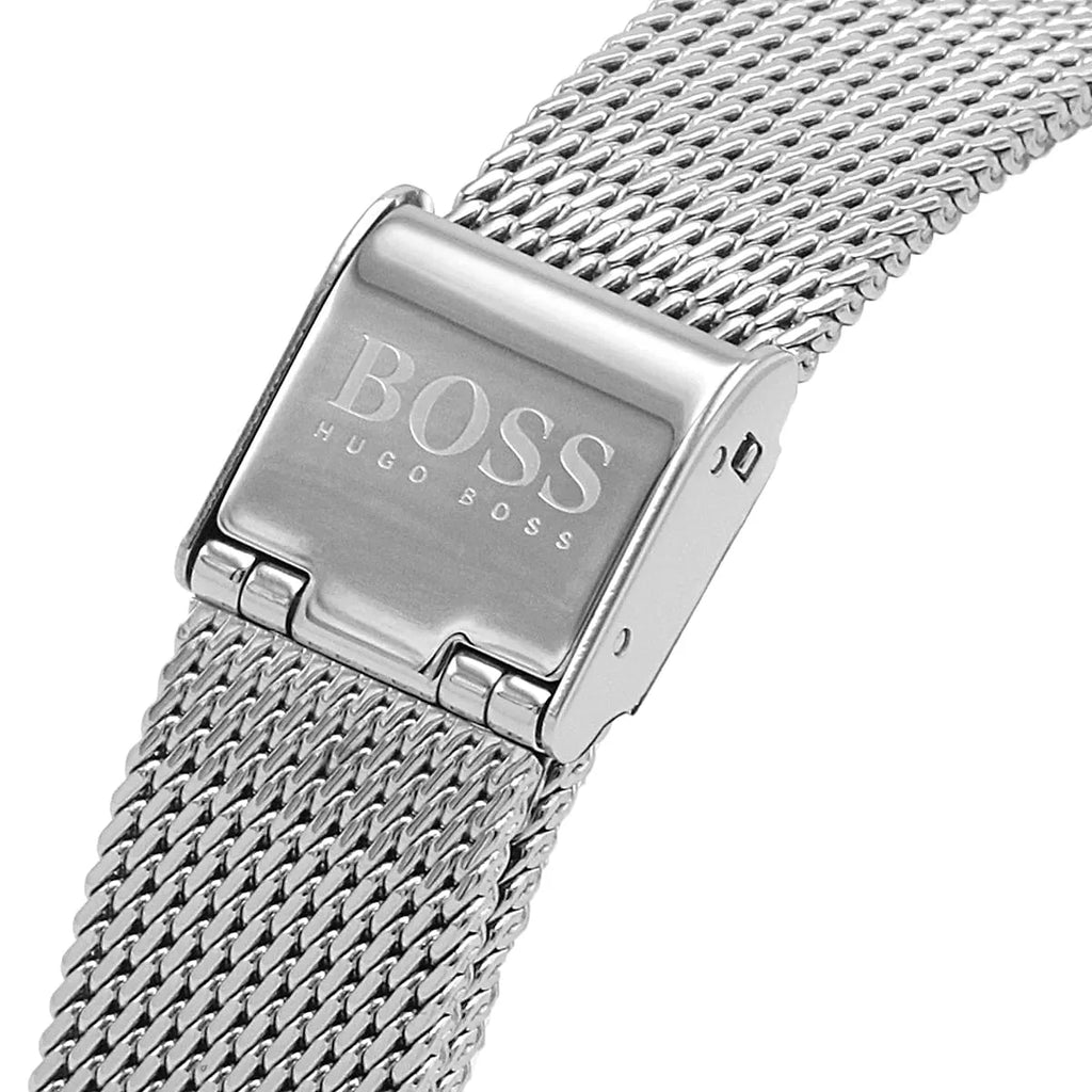 Original Hugo Boss Flawless Women's Watch - Rose Gold Mesh & Silver Dial (1502553)