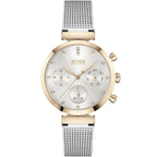 Original Hugo Boss Flawless Women's Watch - Rose Gold Mesh & Silver Dial (1502553)