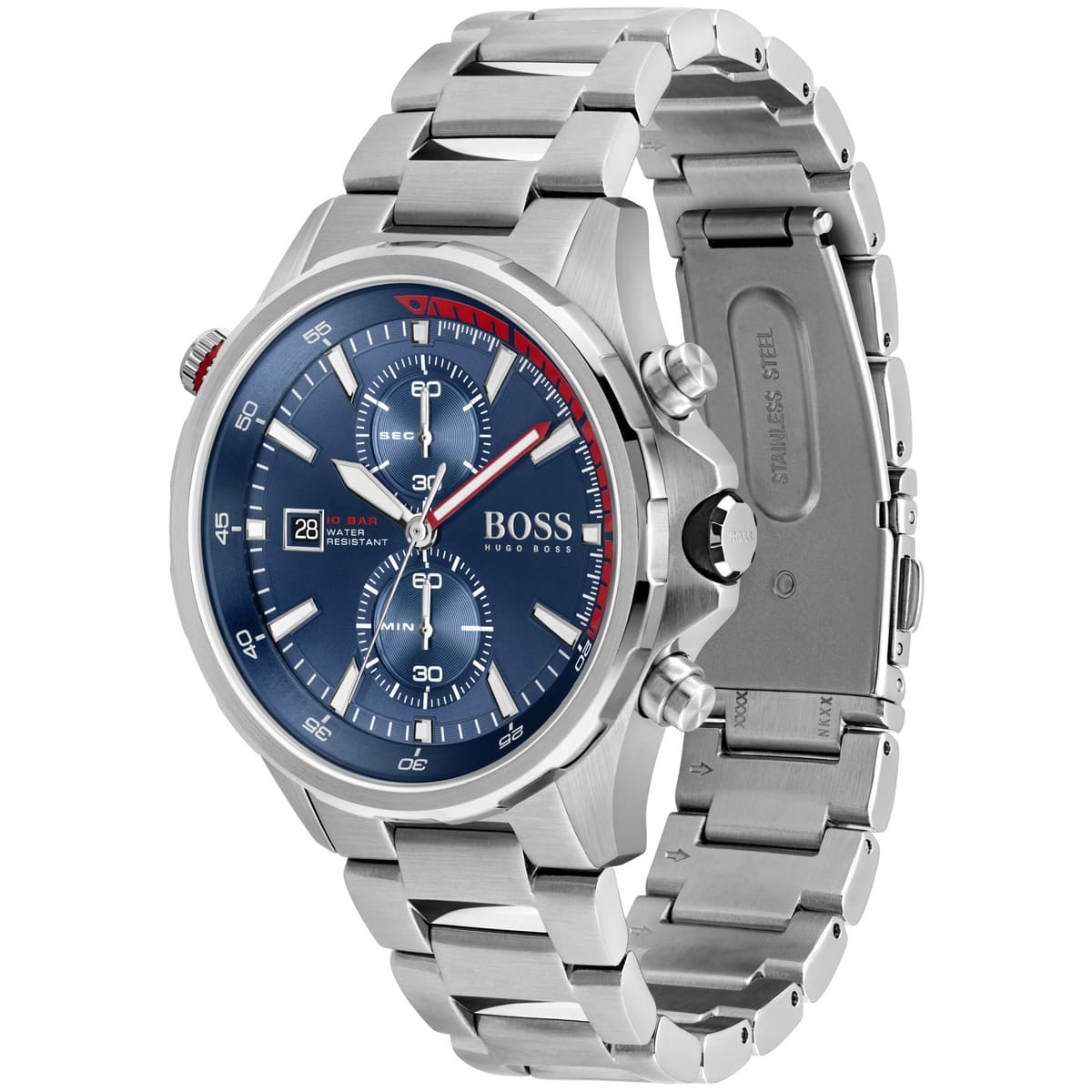 Hugo Boss Globetrotter 1513823 Silver-Tone Blue Dial Chronograph Men's Watch