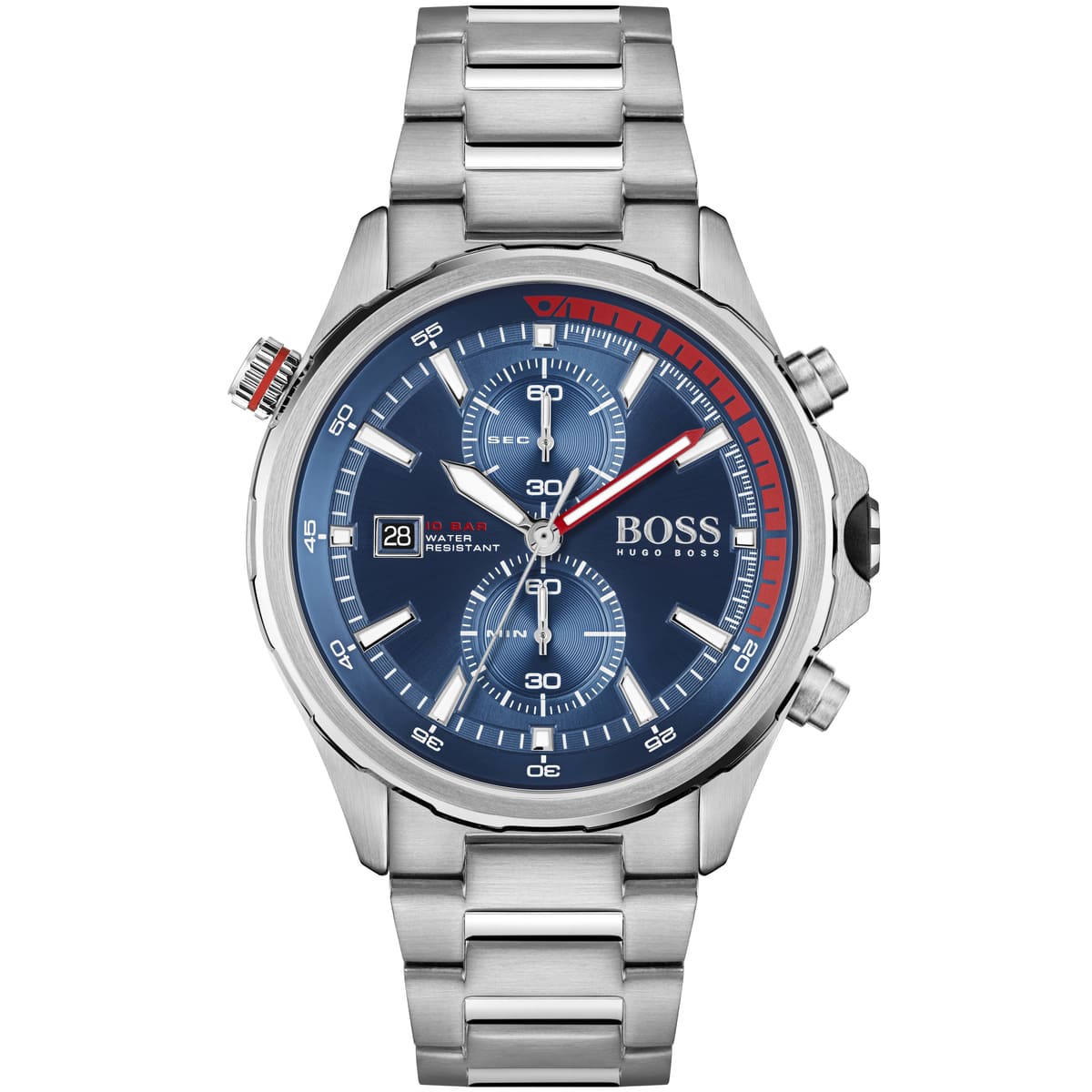 Hugo Boss Globetrotter 1513823 Silver-Tone Blue Dial Chronograph Men's Watch