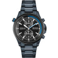 Hugo Boss Globetrotter 1513824 Blue IP Steel Black Dial Men's Watch
