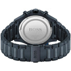 Hugo Boss Globetrotter 1513824 Blue IP Steel Black Dial Men's Watch