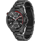 Hugo Boss Globetrotter 1513825 All-Black Stainless Steel Red Accent Chronograph Watch