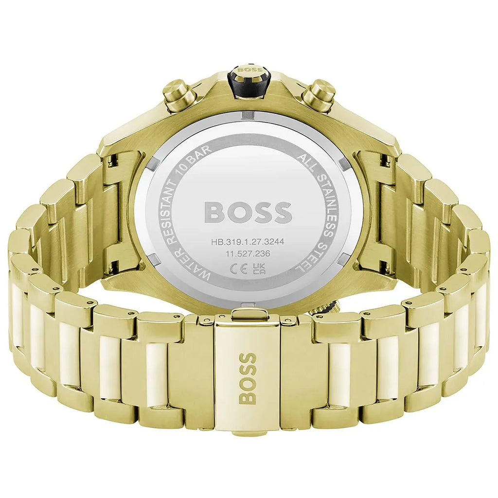 Hugo Boss Globetrotter 1513932 Gold-Tone Black Dial Chronograph Men's Watch