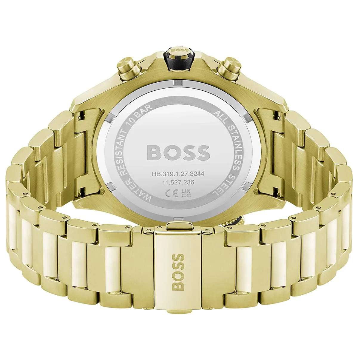 Hugo Boss Globetrotter 1513932 Gold-Tone Black Dial Chronograph Men's Watch