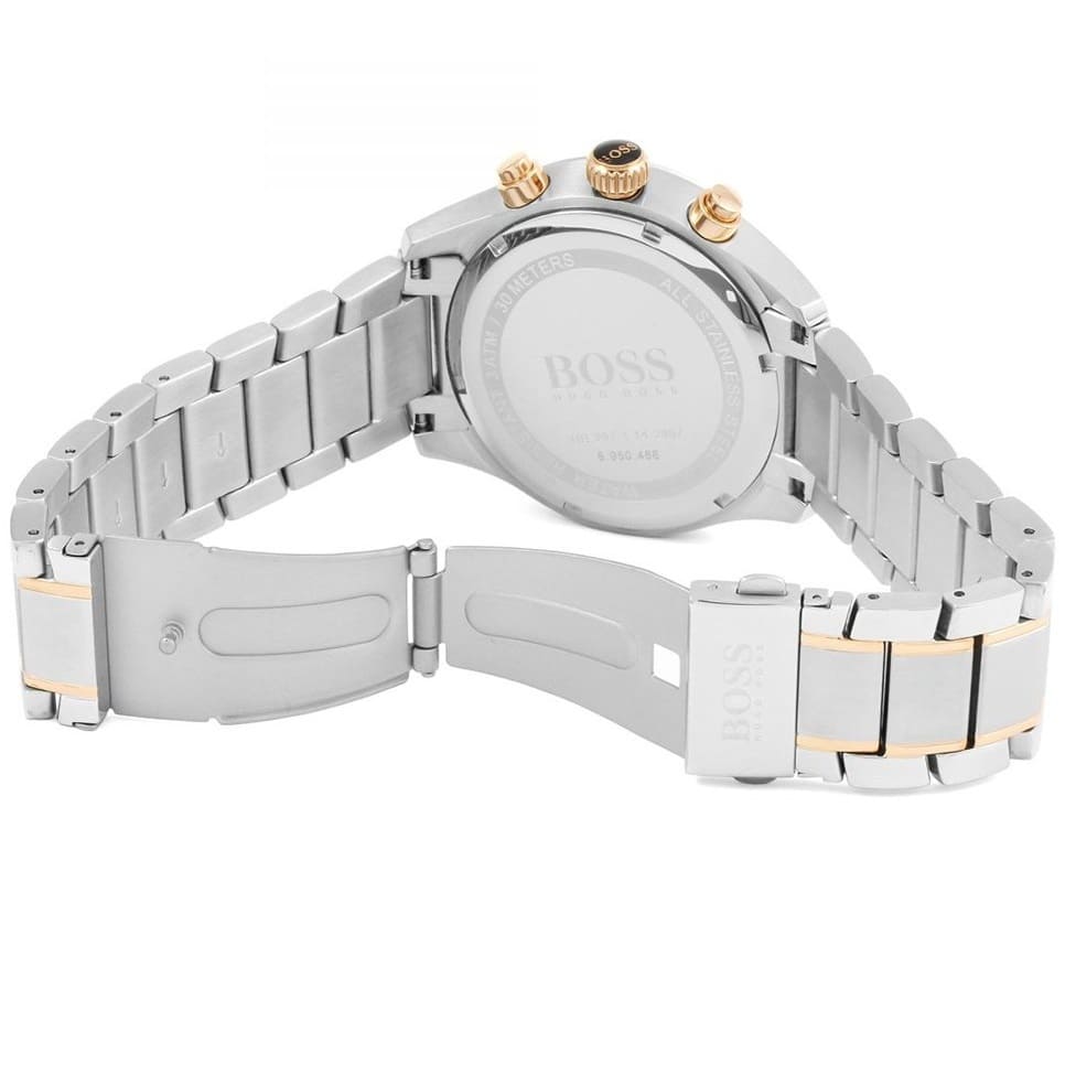 Hugo Boss Grand Prix 1513473 Two-Tone Rose Gold Black Dial Men's Watch
