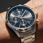Hugo Boss Grand Prix 1513473 Two-Tone Rose Gold Black Dial Men's Watch