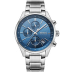 Hugo Boss Grand Prix 1513478 Silver Stainless Steel Blue Dial Chronograph Watch