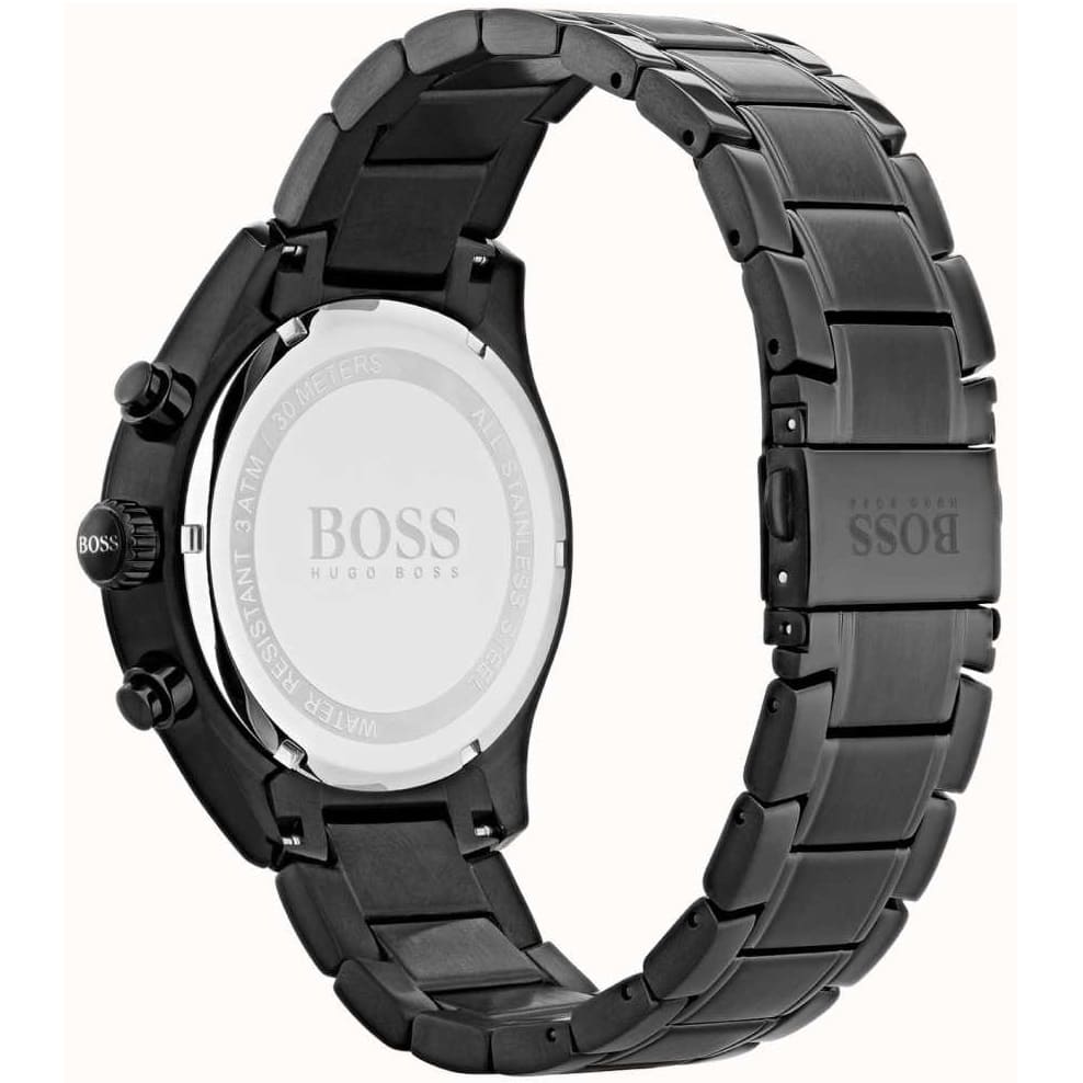 Hugo Boss Grand Prix 1513578 Black IP Gold Accents Chronograph Men's Watch