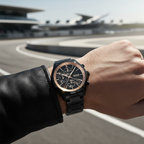 Hugo Boss Grand Prix 1513578 Black IP Gold Accents Chronograph Men's Watch