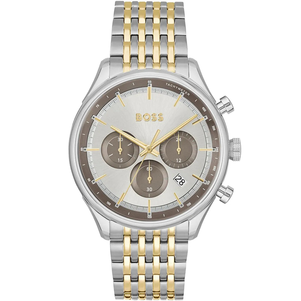 Hugo Boss Gregor 1514053 Two-Tone Silver Gold Grey Dial Chronograph Watch