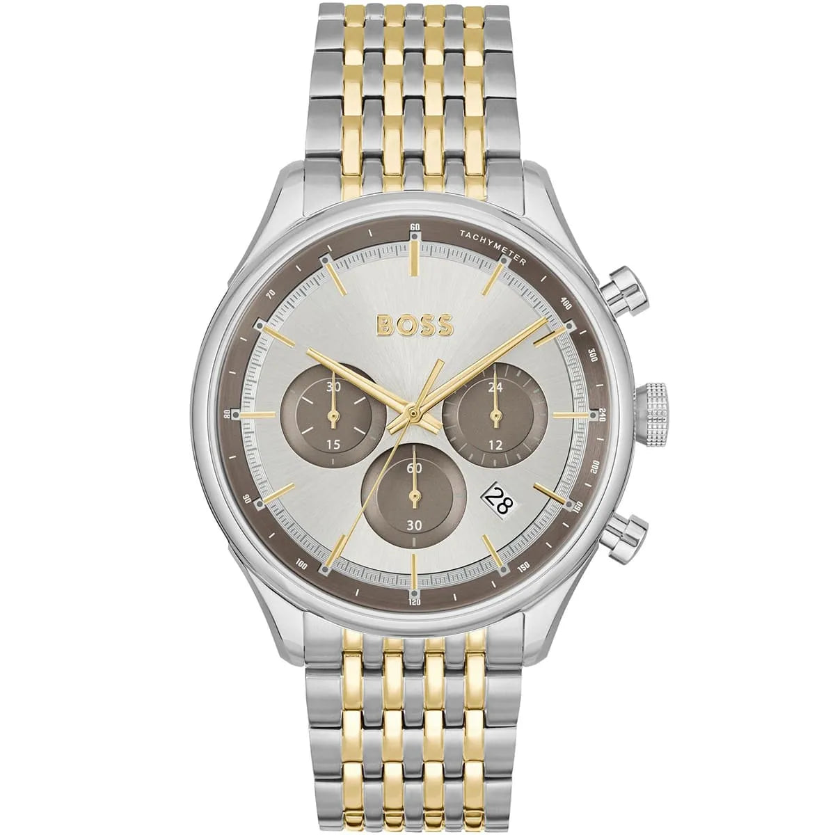 Hugo Boss Gregor 1514053 Two-Tone Silver Gold Grey Dial Chronograph Watch