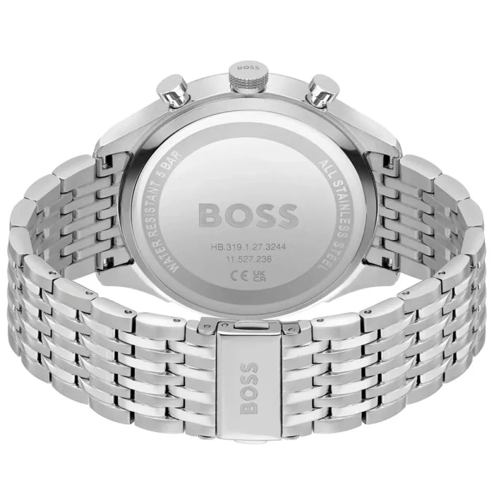 Hugo Boss Gregor 1514082 Silver Stainless Steel Black Dial Chronograph Watch