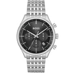 Hugo Boss Gregor 1514082 Silver Stainless Steel Black Dial Chronograph Watch