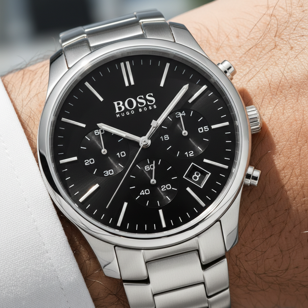 Hugo Boss Hero 1513433 Silver-Tone Black Dial Chronograph Men's Watch
