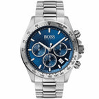 Hugo Boss Hero Sport 1513755 Silver Stainless Steel Blue Dial Chronograph Watch