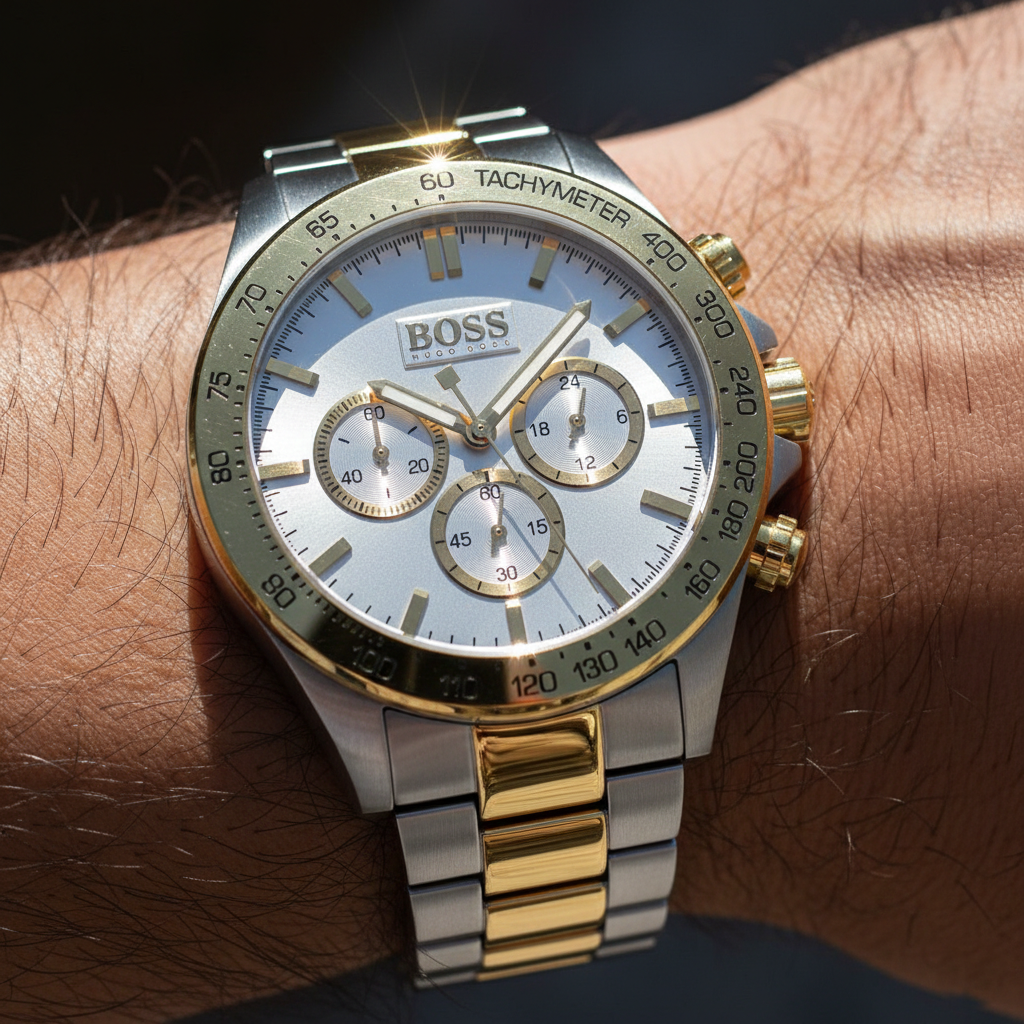 Hugo Boss Ikon 1512960 Two-Tone Silver & Gold Chronograph Men's Watch