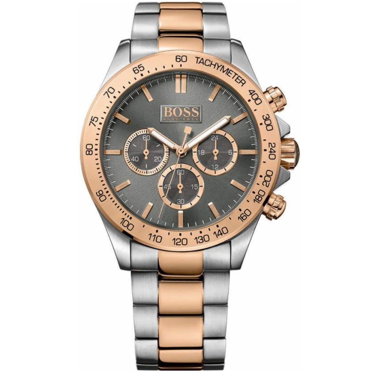 Hugo Boss Ikon 1513339 Two-Tone Rose Gold & Grey Dial Chronograph Men's Watch