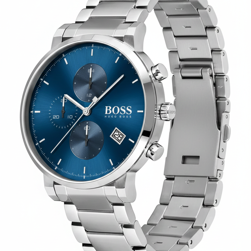 Hugo Boss Integrity 1513779 Silver-Tone Blue Dial Chronograph Men's Watch