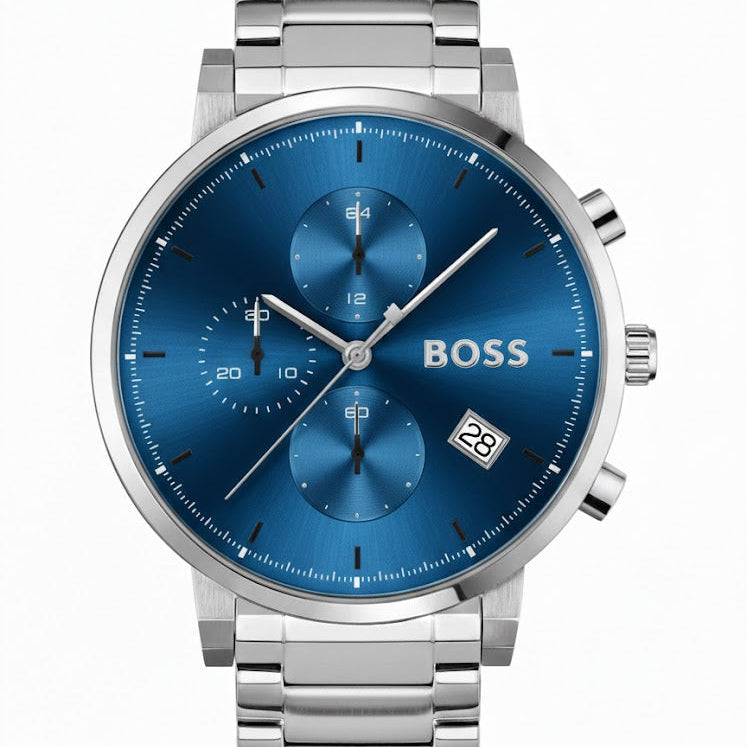 Hugo Boss Integrity 1513779 Silver-Tone Blue Dial Chronograph Men's Watch