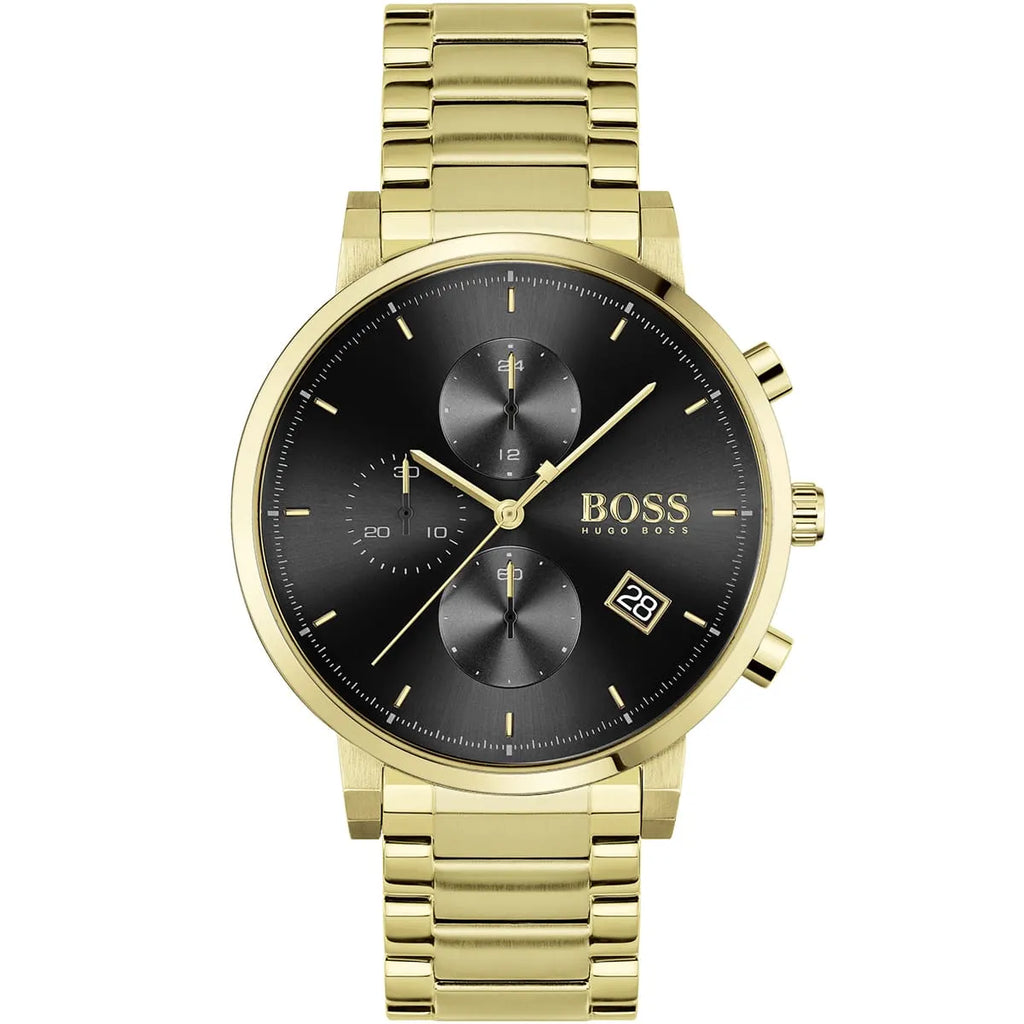 Hugo Boss Integrity 1513781 Gold-Tone Black Dial Chronograph Men's Watch