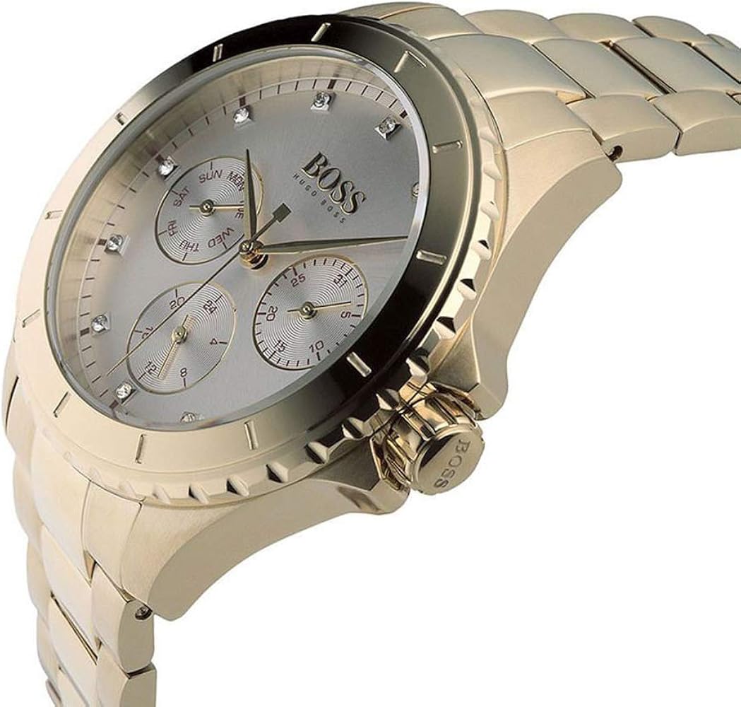 Original Hugo Boss Majesty Women's Watch - Gold Steel & Crystal Dial (1502445)
