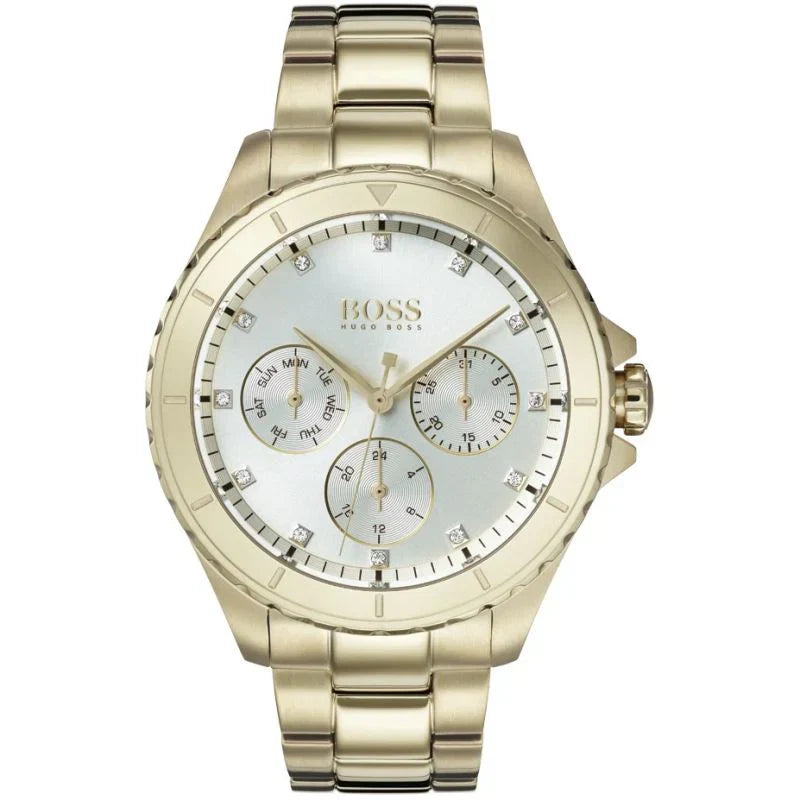 Original Hugo Boss Majesty Women's Watch - Gold Steel & Crystal Dial (1502445)