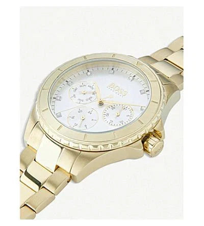 Original Hugo Boss Majesty Women's Watch - Gold Steel & Crystal Dial (1502445)