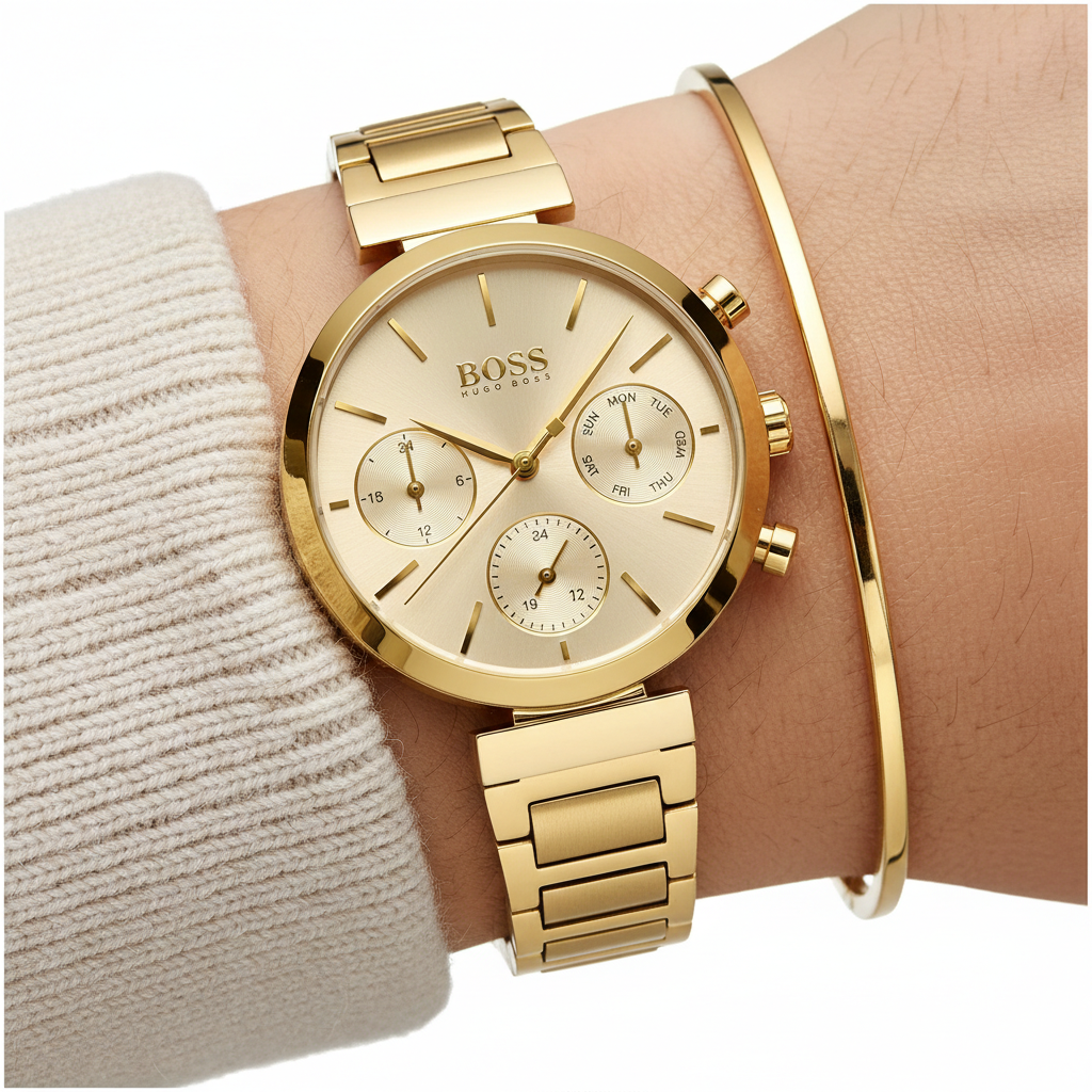 Original Hugo Boss Majesty Women's Watch - Full Gold Steel (1502532)