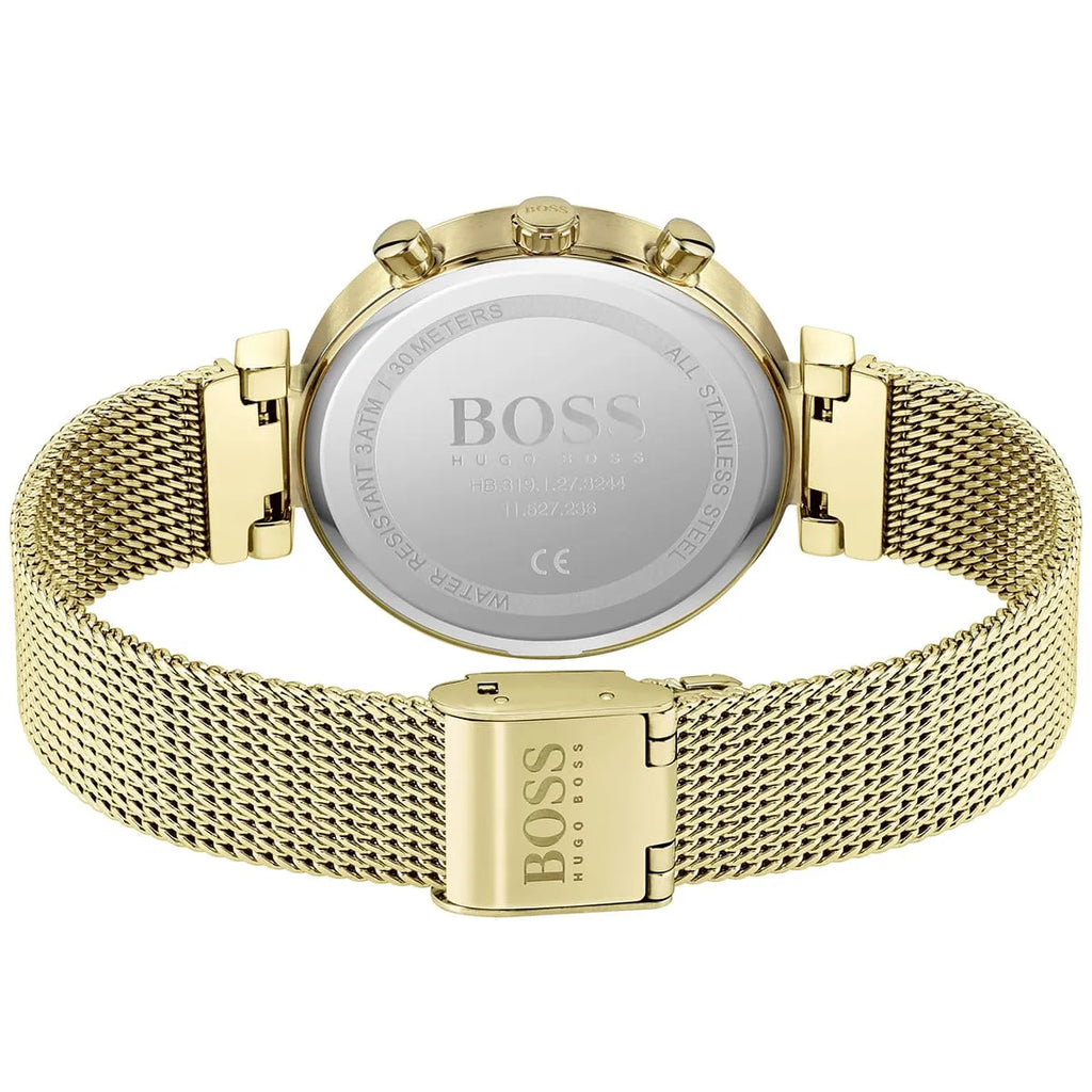 Original Hugo Boss Majesty Women's Watch - Gold Mesh Bracelet & Crystal Dial (1502552)