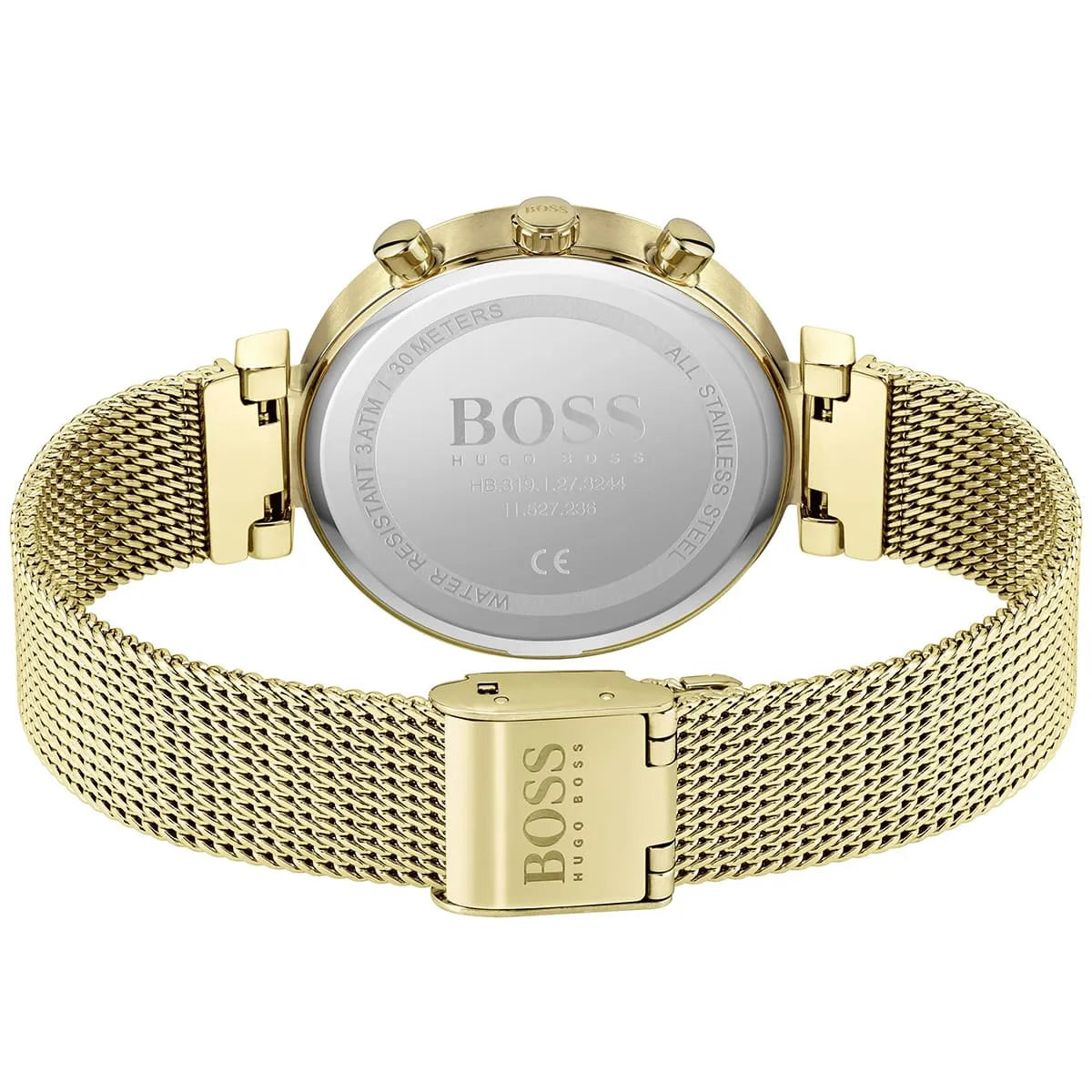 Original Hugo Boss Majesty Women's Watch - Gold Mesh Bracelet & Crystal Dial (1502552)