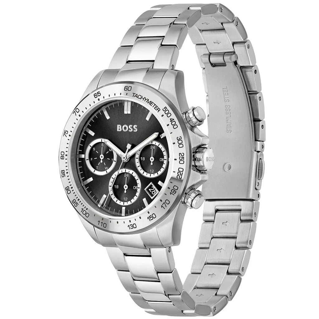 Original Hugo Boss Novia Women's Watch - Silver Steel & Dark Gray Dial (1502614)