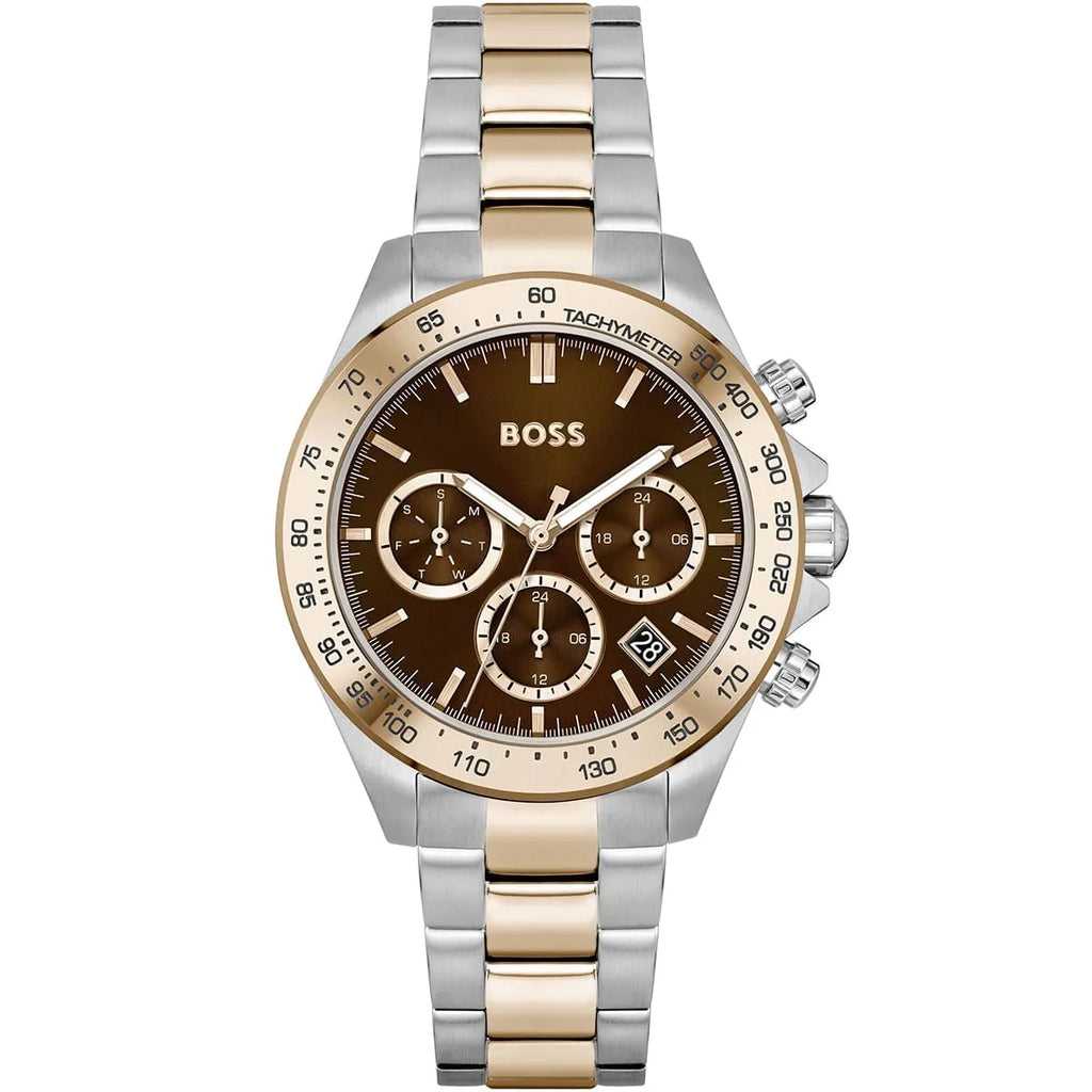 Original Hugo Boss Novia Women's Watch - Two-Tone Rose Gold & Brown Dial (1502617)