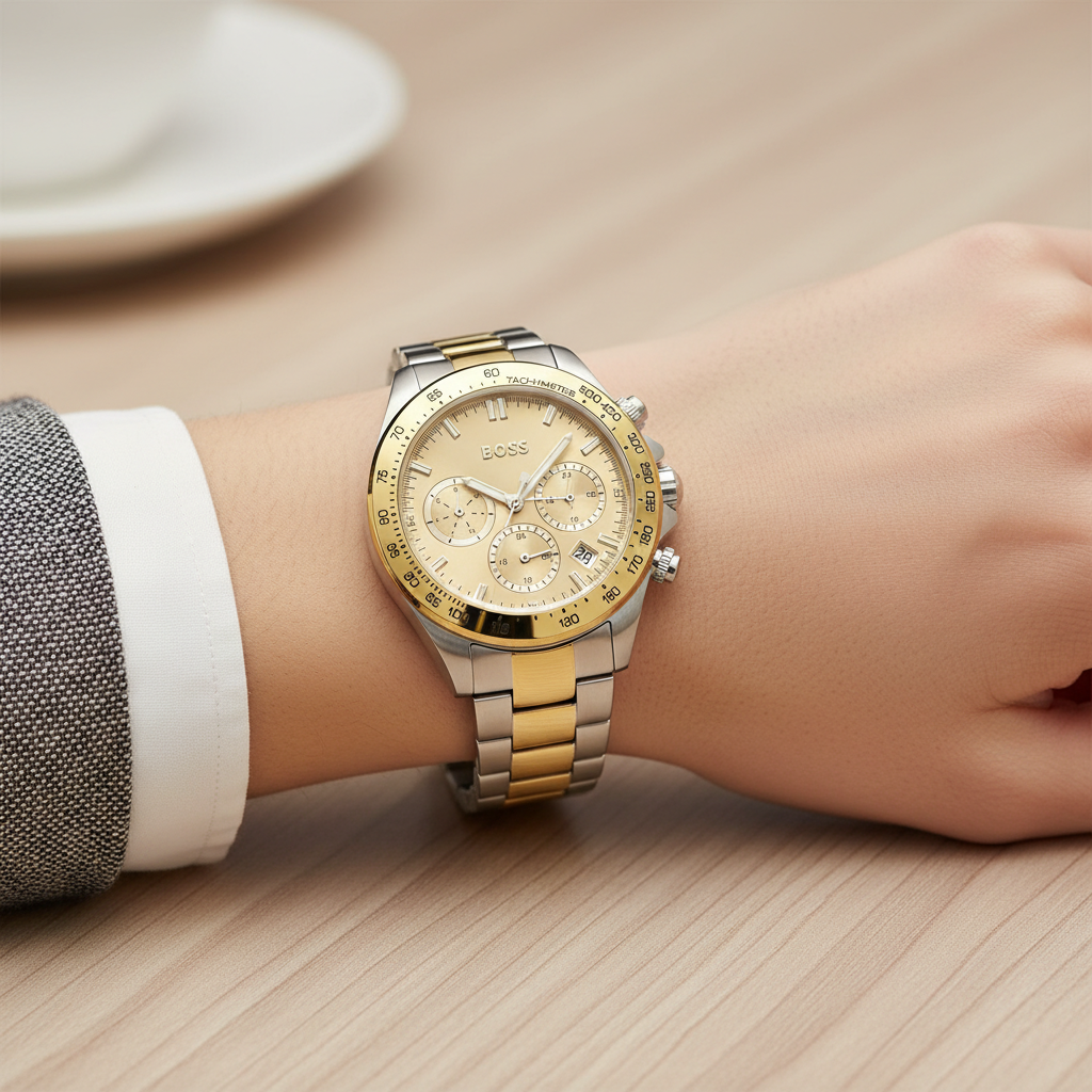 Original Hugo Boss Novia Women's Watch - Two-Tone Gold & Silver Steel (1502618)