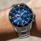 Hugo Boss Ocean Edition 1513704 Silver-Tone Blue Dial Chronograph Men's Watch