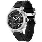Hugo Boss One 1513997 Silver Stainless Steel Black Silicone Chronograph Watch