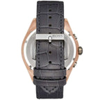Hugo Boss Onyx 1513366 Gunmetal Grey Leather Rose Gold Accents Watch