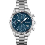 Hugo Boss Pilot Edition 1513850 Silver Stainless Steel Blue Dial Chronograph Watch