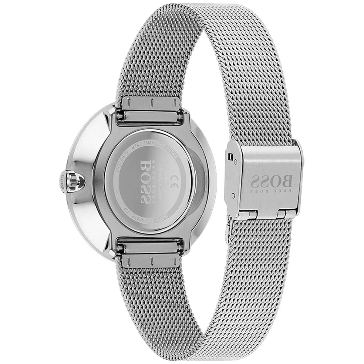Original Hugo Boss Praise Women's Watch - Silver Mesh & Crystal Ring Dial (1502546)