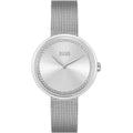 Original Hugo Boss Praise Women's Watch - Silver Mesh & Crystal Ring Dial (1502546)