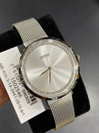 Original Hugo Boss Praise Women's Watch - Silver Mesh & Crystal Ring Dial (1502546)