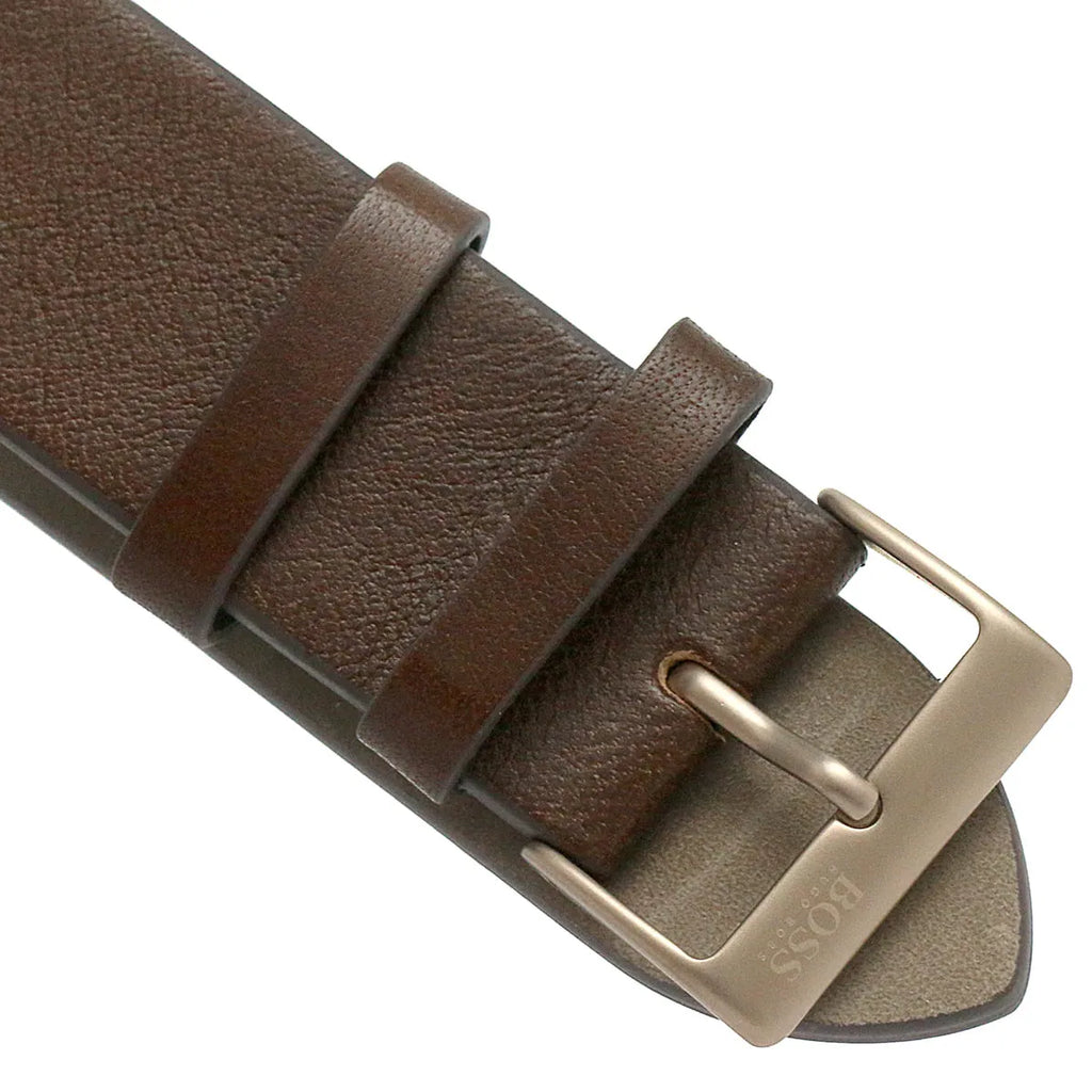 Hugo Boss Santiago 1513861 Rose Gold Grey Dial Brown Leather Watch